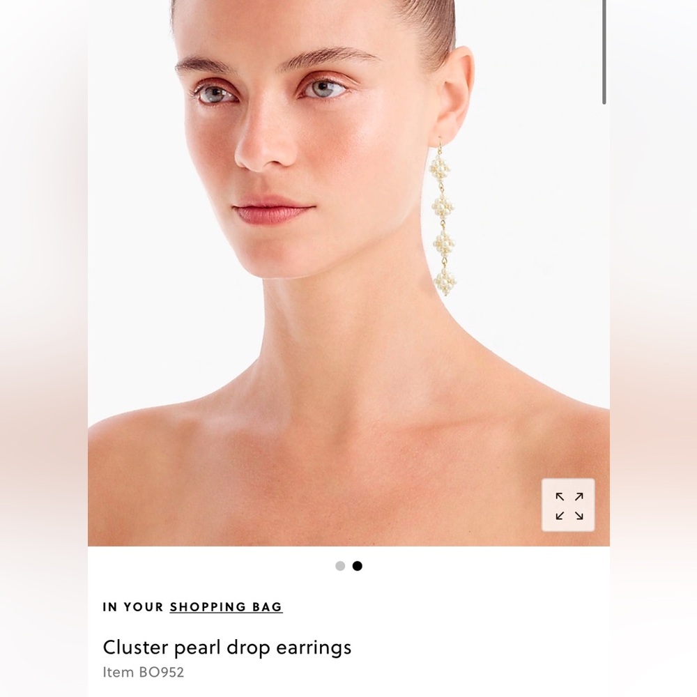 J Crew Cluster Pearl Drop Earrings - Picture 3 of 10